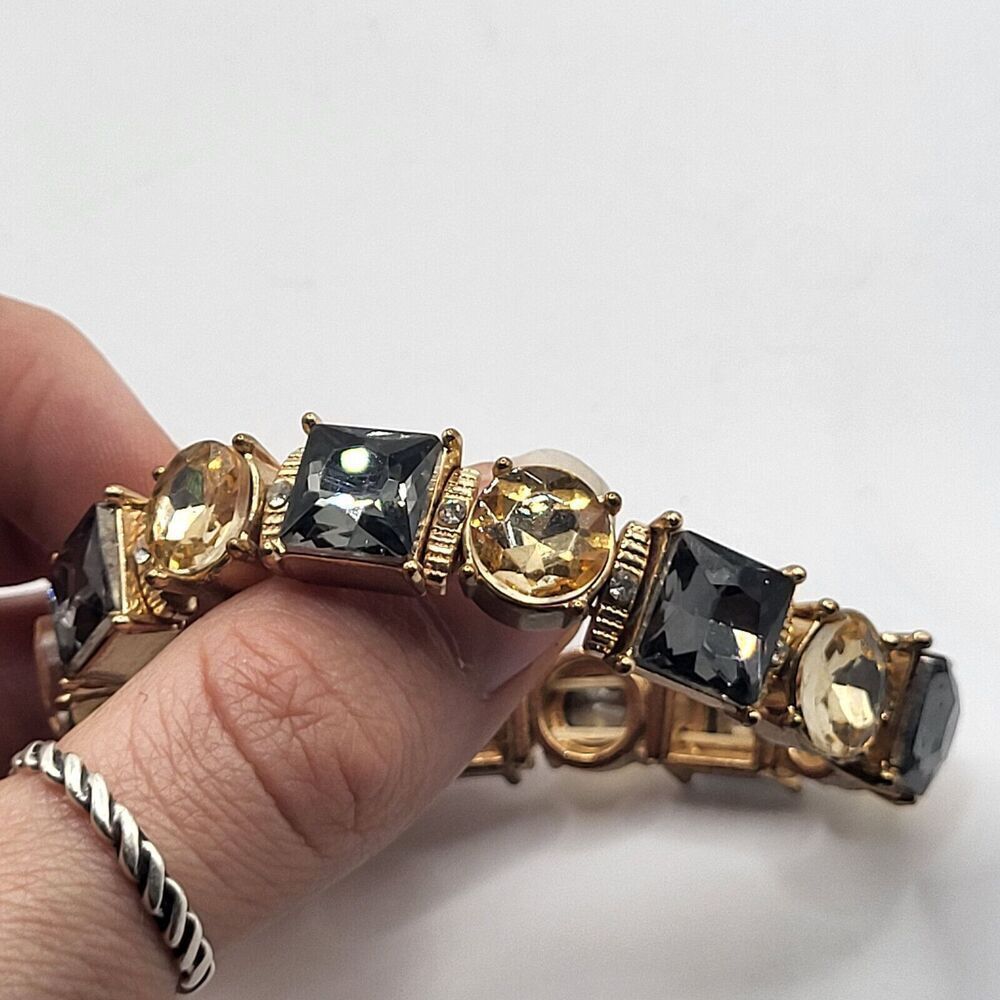 Chunky Bohemian Stretchy Rhinestone Bracelet 7.2in